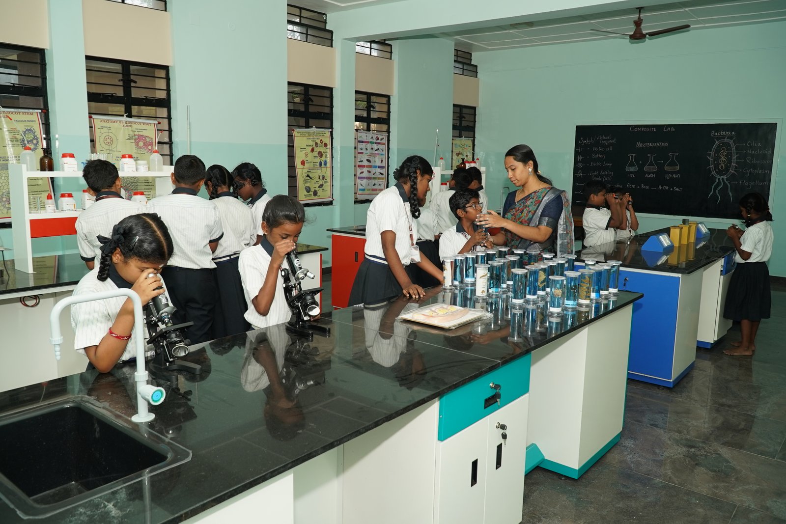 Students learning in the science laboratory